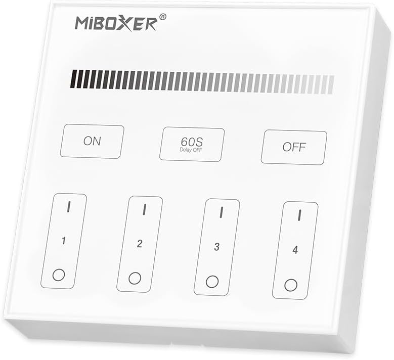 About this item Adopt a high precision capacitive touch IC Magnetic installation 2.4G RF wireless transmission technology Support MiBoxer/Mi-Light 2.4G series Control distance: 100Foot Brightness and color temperature adjustable